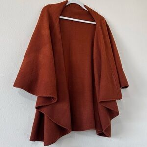 Cozy fall cape poncho in burnt sienna